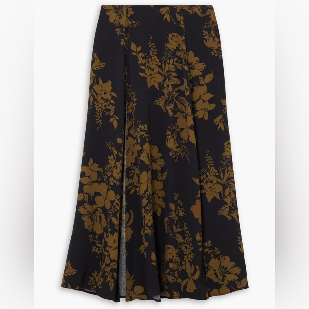 Reformation Zoe floral-print crepe midi skirt